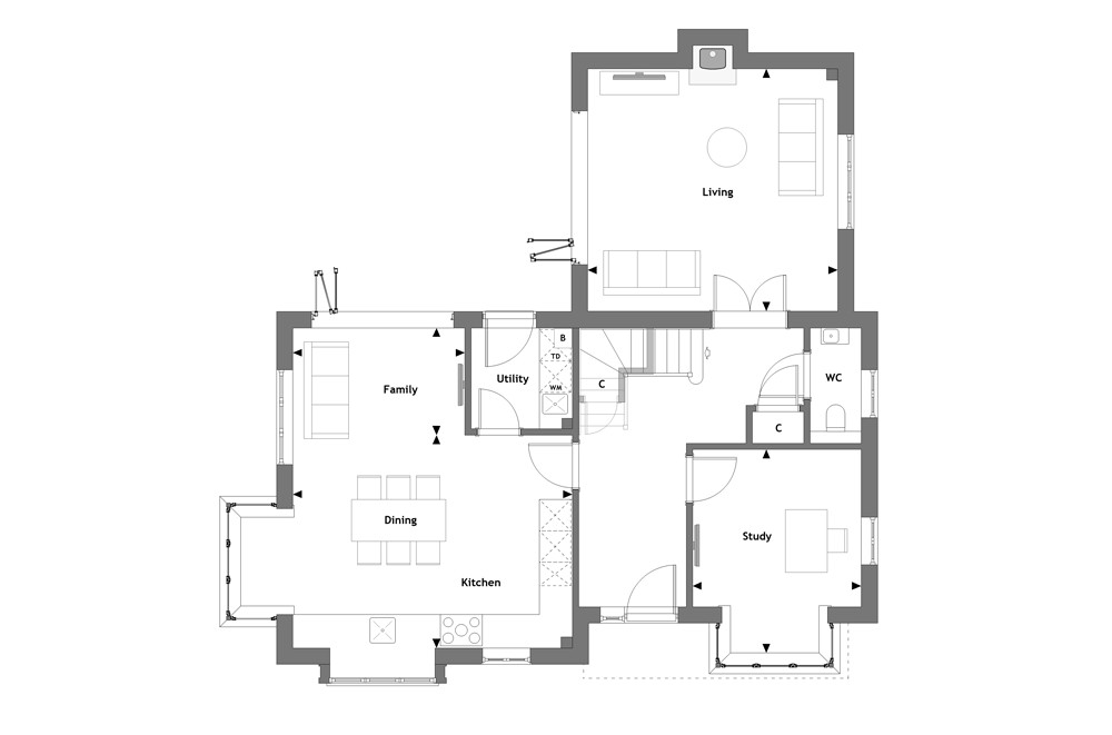 Oaklands Chase Floorplan Plot 1 Ground Floor