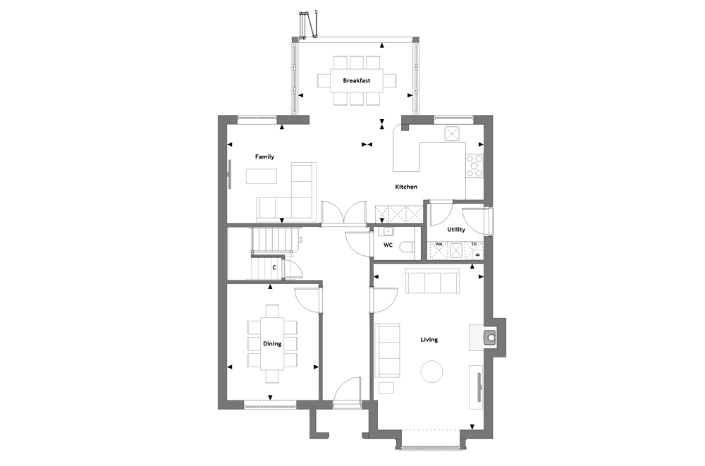 Oaklands Chase Floorplan Plot 2 Ground Floor