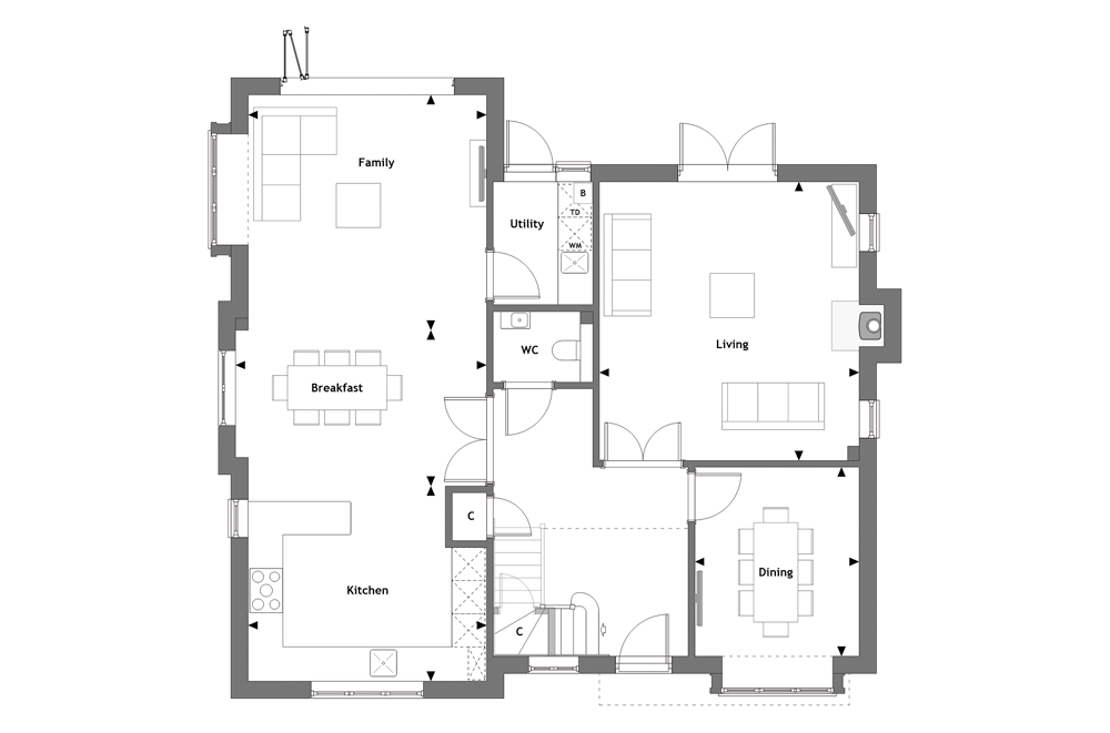 Oaklands Chase Floorplan Plot 4 Ground Floor