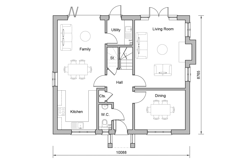 Hundred Acre Lane Floorplan Plot 1 Ground Floor