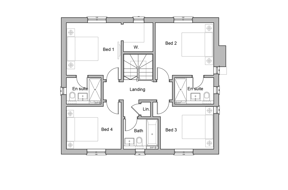 Hundred Acre Lane Floorplan Plot 1 First Floor