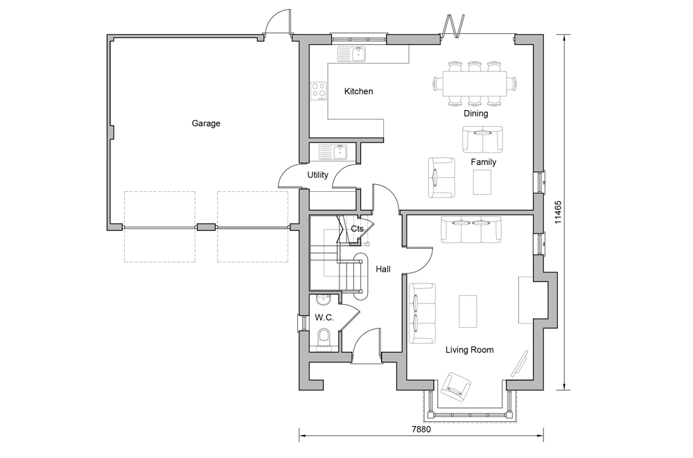 Hundred Acre Lane Floorplan Plot 2 Ground Floor