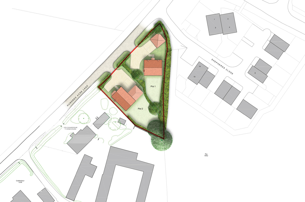 Hundred Acre Lane site map