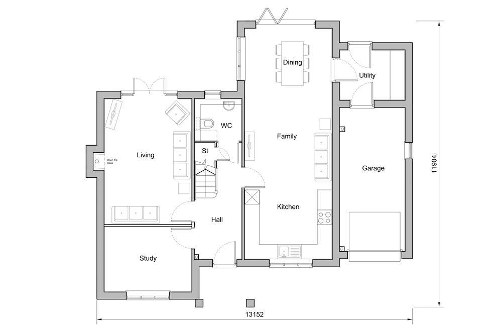 North Heath Lane Floorplan Plot 2 Ground Floor