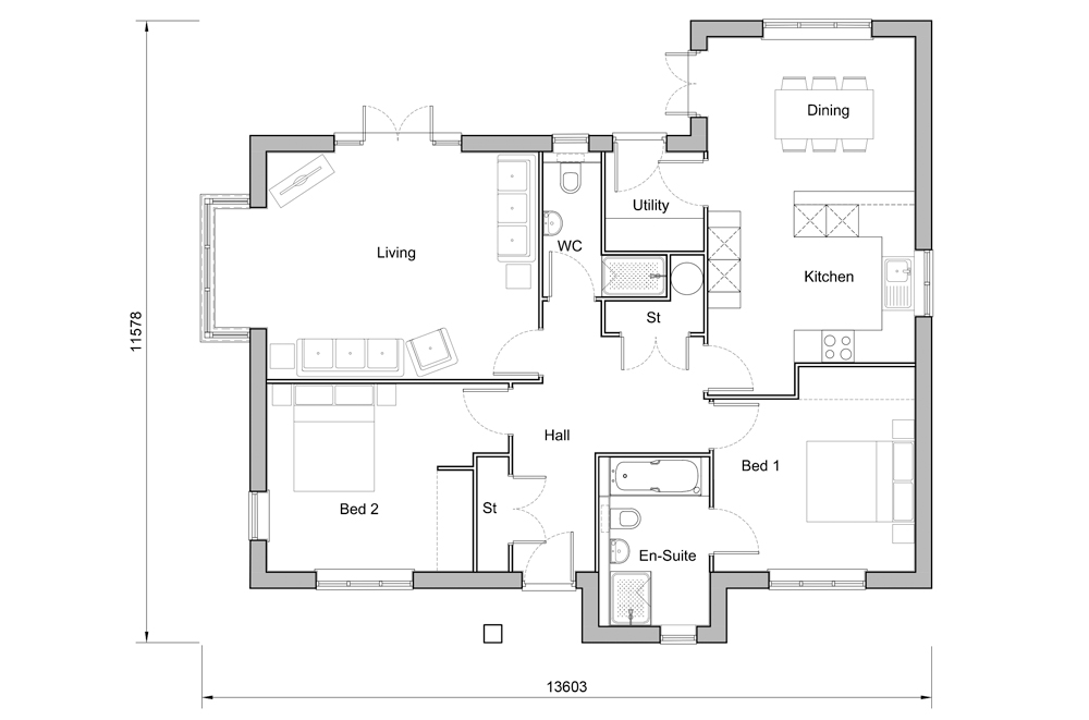 North Heath Lane Floorplan Plot 3 Ground Floor